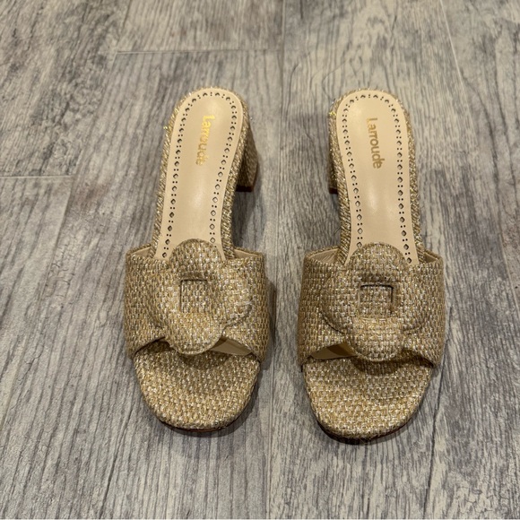 Larroude gold flora mules - Picture 2 of 8